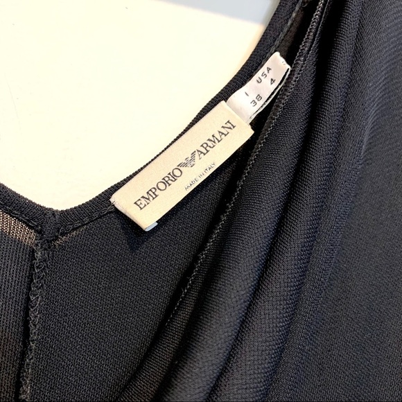 Emporio Armani Black Cowl Neck Cold Shoulder Dress - Picture 3 of 10